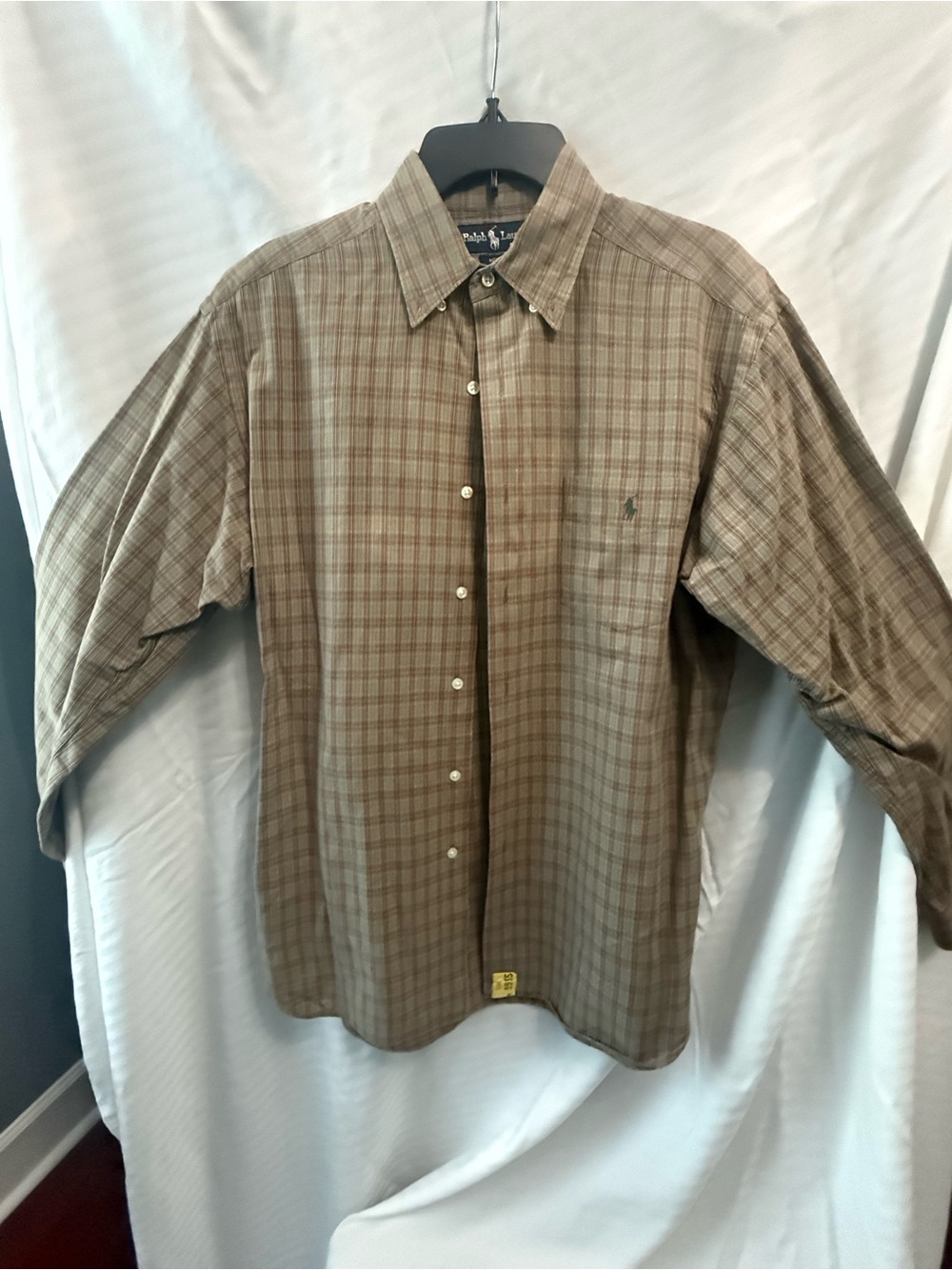 Ralph Lauren Brown Plaid Long-Sleeve Button-Down Shirt